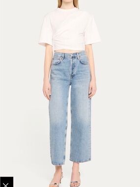 AGOLDE Ren high rise wide leg jeans light wash women's size 29